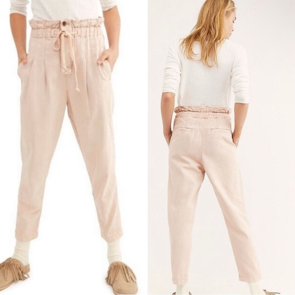 Free People Pink Paperbag Waist Pants